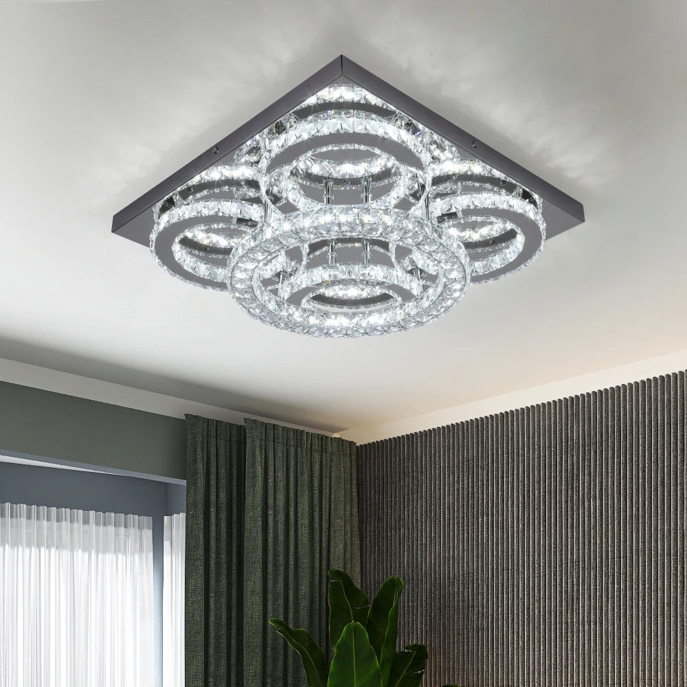 K9 Crystal Ceiling Light Living Room Bedroom Led Chandelier Lustre Aisle Luminaire Luxury Home Decor Pendant Lamp Hanging Lighti