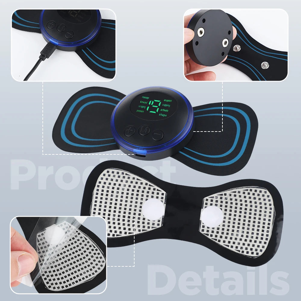 Multifunctional Neck Massage Device Physiotherapy Cervical Spine Shoulder Mini Massager Sticker EMS Pulse Muscle Relaxation