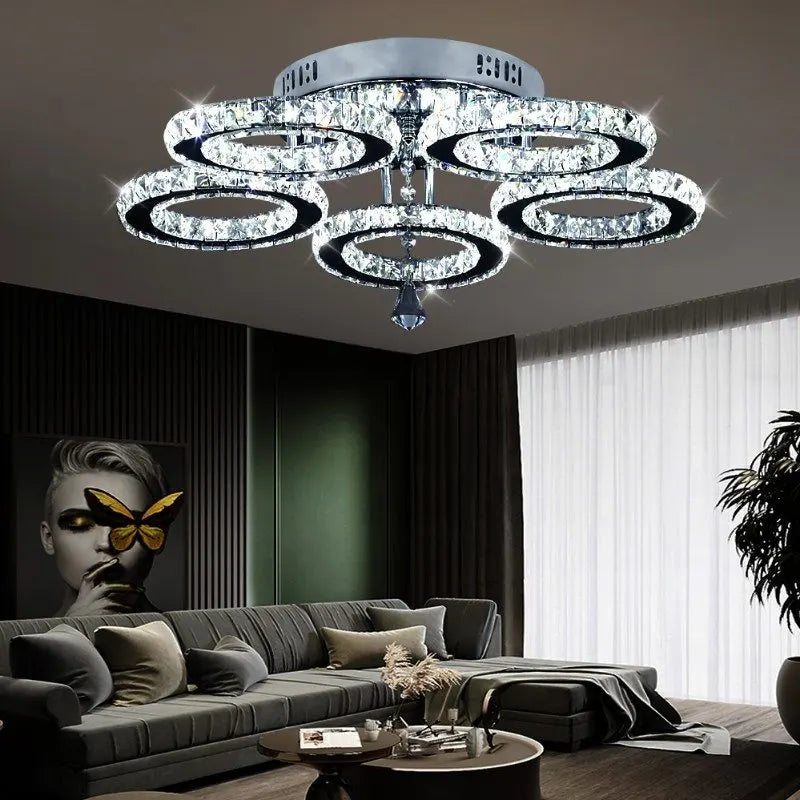 Modern Crystal Ceiling Chandelier Lamp for Living Room Pendant Light Home Art Decora Lustre Ceiling Luminaire For Dining Bedroom