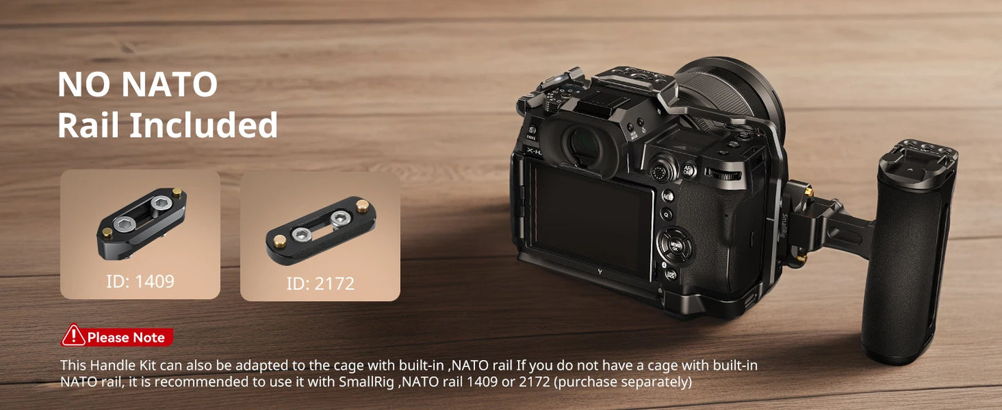 SmallRig mini NATO Side Handle Left and Right Changeable Vertically Adjustable to 43mm Side Handle Load 6kg 4840