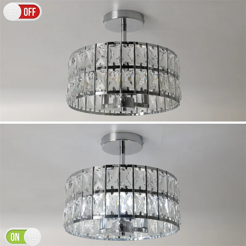 K9 Crystal Dining Table Pendant Lamp Bedroom Hanging Lamp Retro Luxury Style Suitable For Kitchen Plafon Ceiling Chandelier