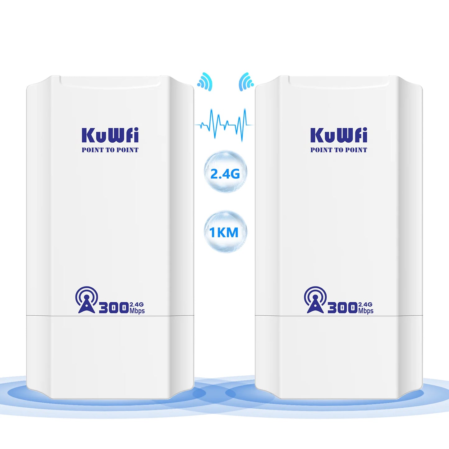 KuWFi 300Mbps Outdoor CPE Bridge 2.4Ghz Wireless Wi-fi Signal PTP PTMP Long Distance Extender AP Repeater Mode IP65 with 24V POE