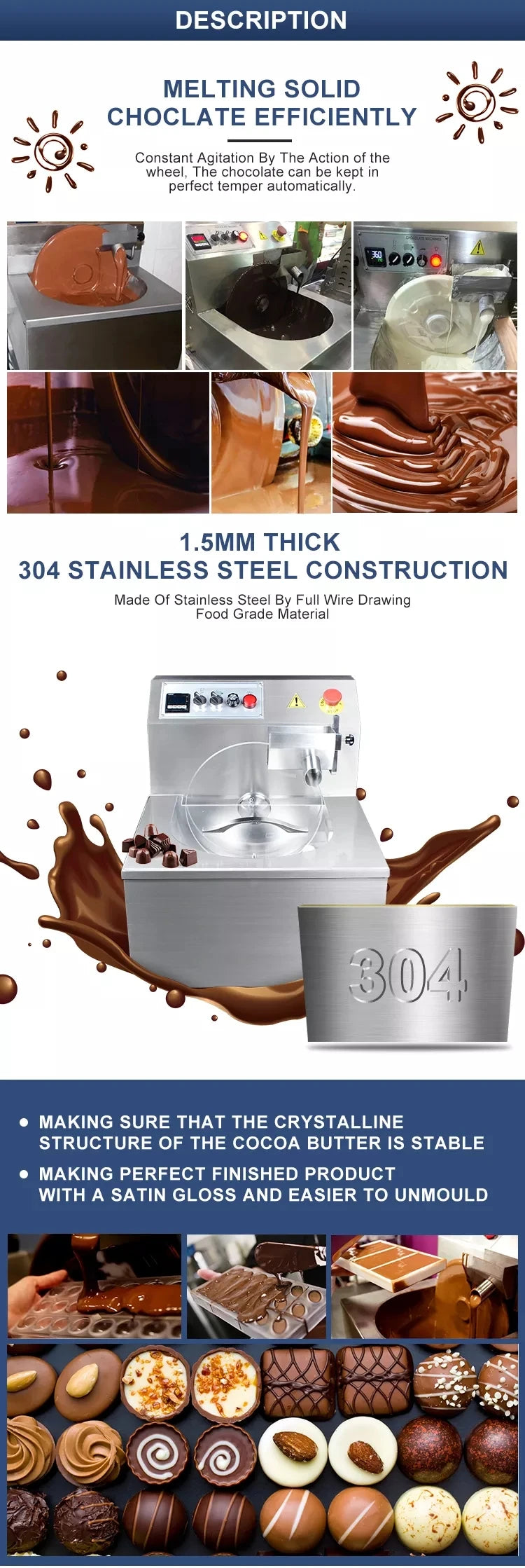 With Vibration Table Wheel Type Chocolate Tempering Machine Chocolate Melting Machine Chocolate Melting Coating Machine
