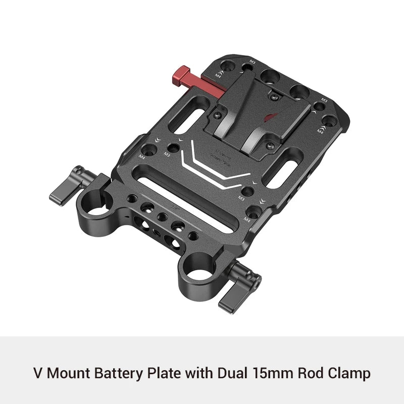 SmallRig V Mount Battery Plate, V-Lock Mount Battery Plate with 15mm Rod Clamp & Adjustable Arm for Power Supply - 2991