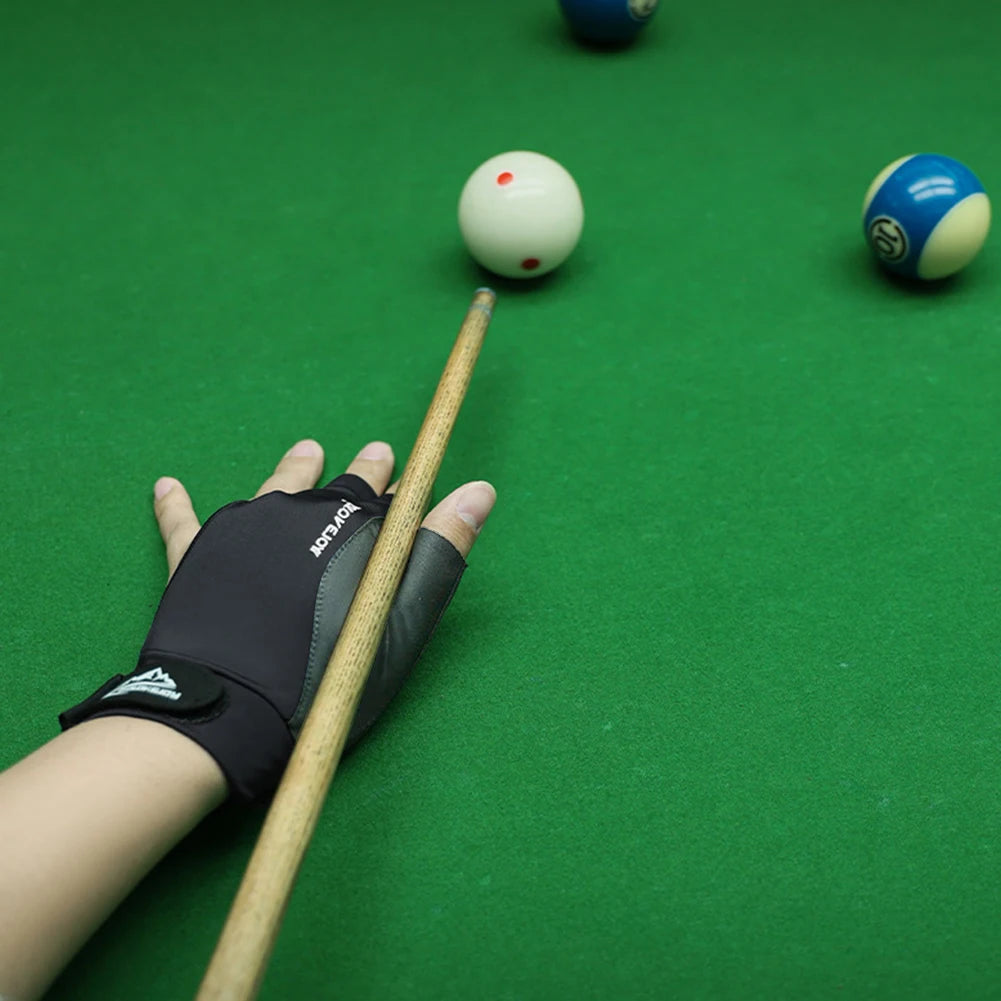 Billiards Glove Left Hand Anti-Slip 3 Finger Snooker Billiard Glove Adjustable Snooker Pool Gloves for Men Billiard Accessories