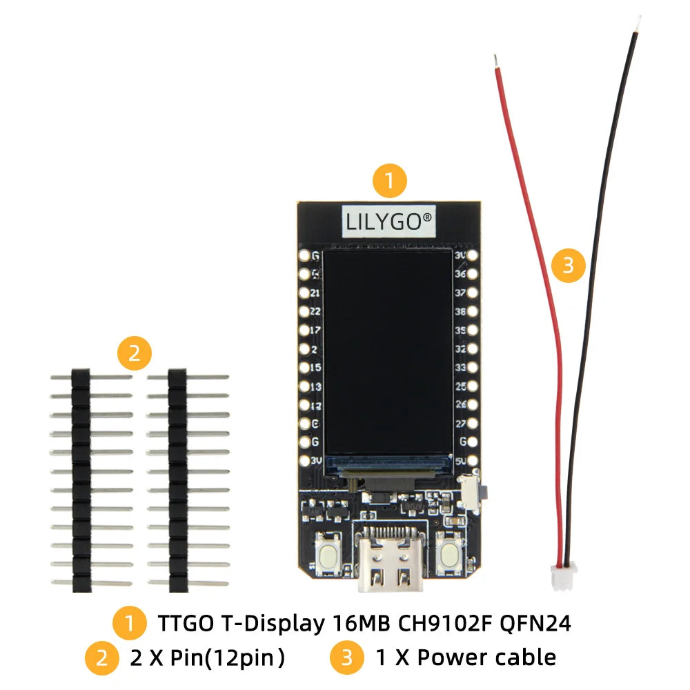 LILYGO® T-Display ESP32 Development Board, 1.14 Inch LCD Display, Wireless WiFi Bluetooth Module, FLASH 4/16MB, For Arduino