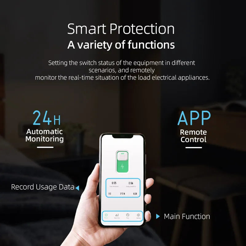 TUYA WIFI Smart Circuit Breaker Power Metering 1P 63A DIN Rail for Smart Home  wireless Remote Control Switch by APP TONGOU