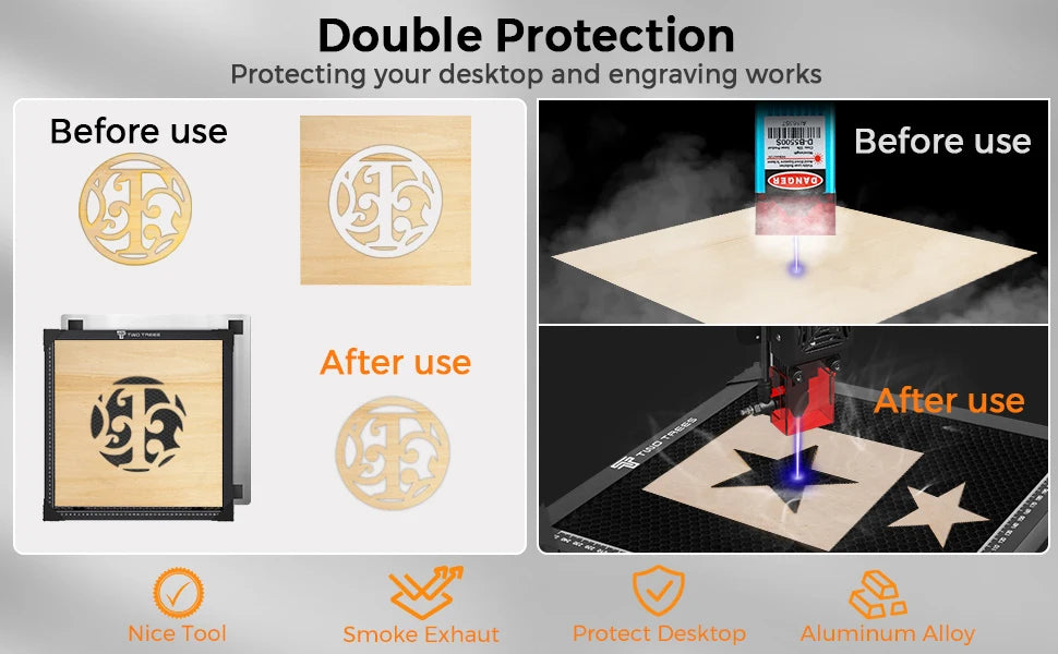 TWOTREES Laser Cutting Honeycomb Working Table for CO2 or diode Laser Engraver Cutting Machine Multiple sizes Honeycomb Panel