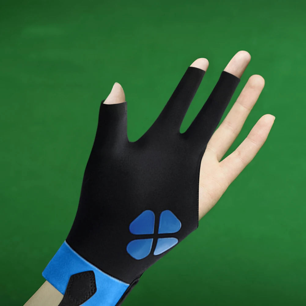 Billiards Glove Left Hand Anti-Slip 3 Finger Snooker Billiard Glove Adjustable Snooker Pool Gloves for Men Billiard Accessories