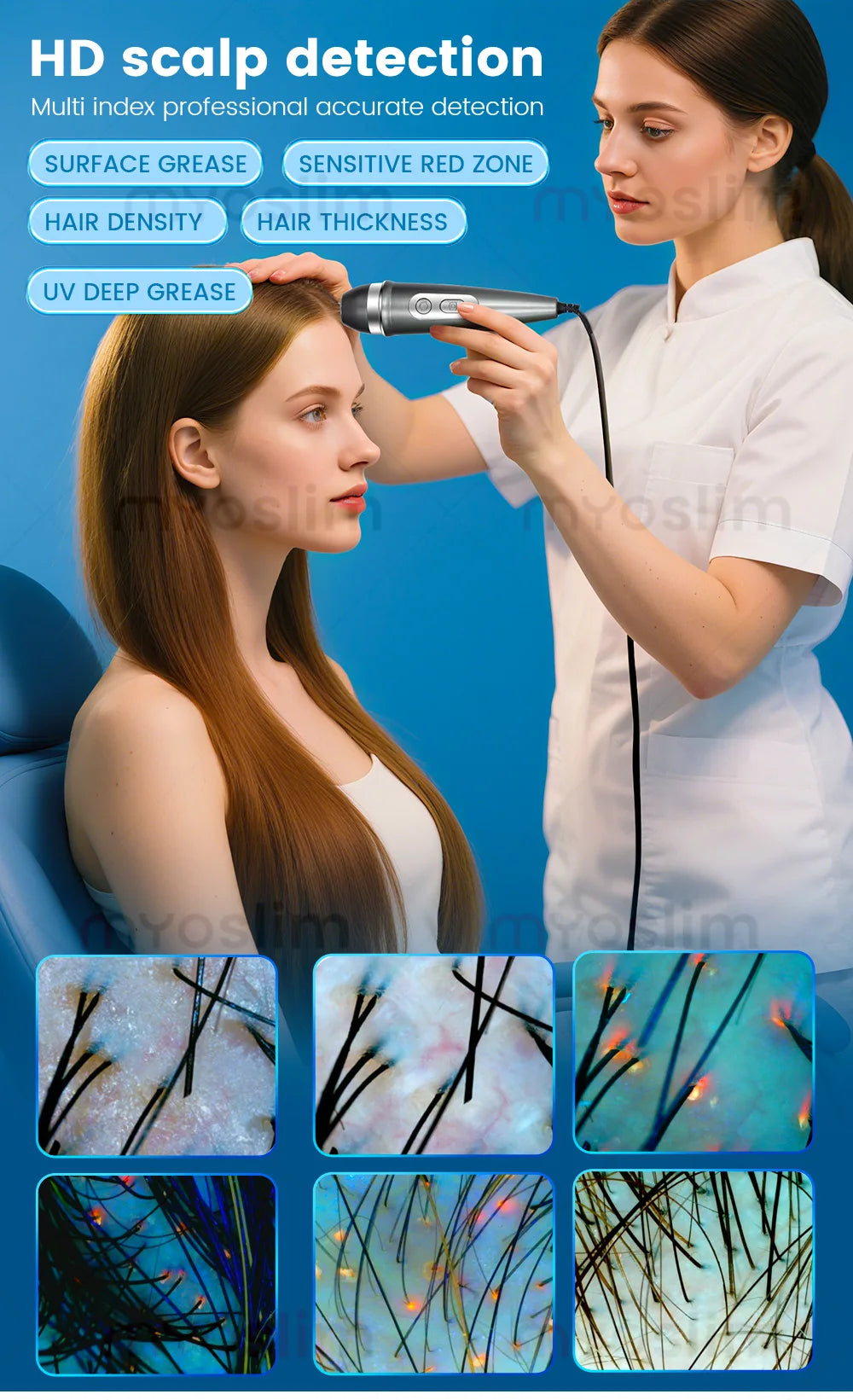 X5 3D Ai Skin Image Analyzer 21.5 inch High Definition Pixels Whole Facial Scanning Multi Spectrum Moisture Scalp Detection CE