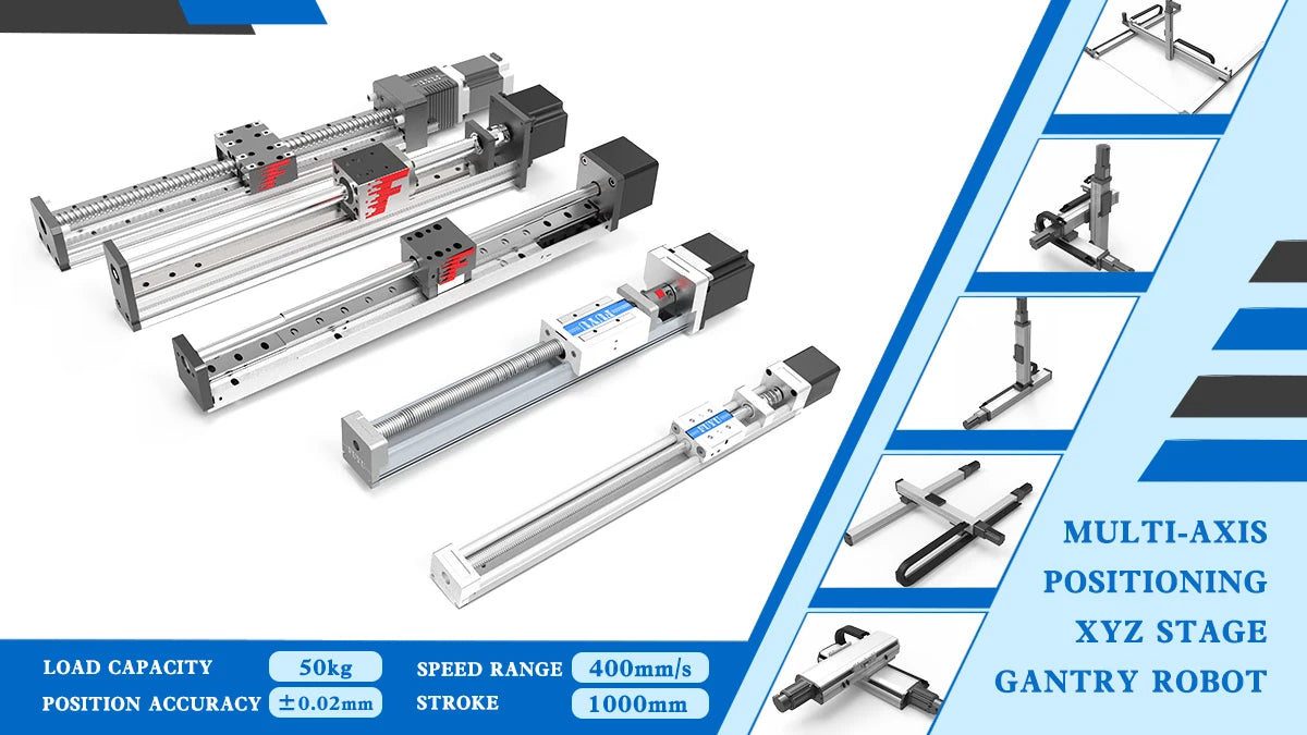 FUYU Gantry Robot XYZ Stage CNC Router Motorized 3 Axis Table Linear Motion Ball Screw Guide Rail With Stepper Motor