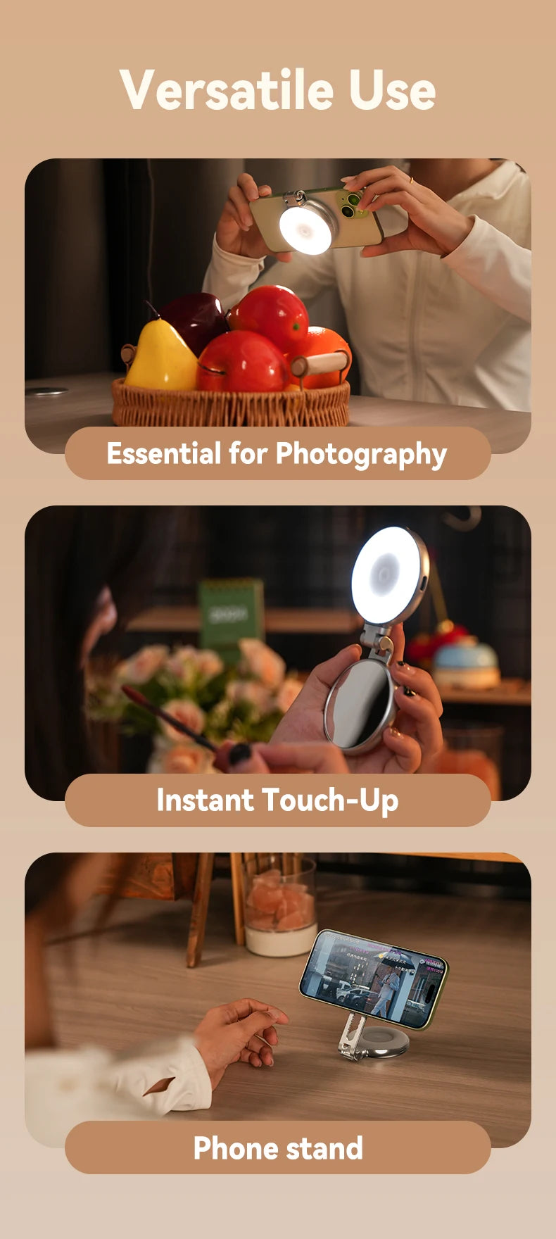 TELESIN Magnetic Phone Camera Shoot Hand Grip Universal Smart Phone Holder Shooting Aid Remote Control Handle for Iphone Andriod