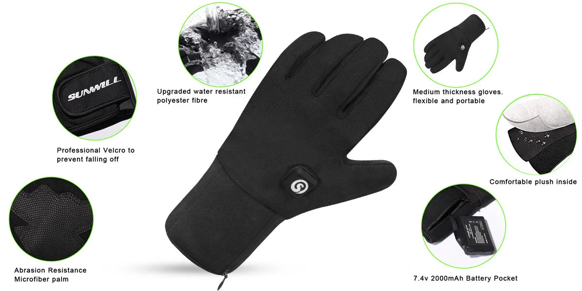 SAVIOR HEAT Heated Mittens Waterproof Electric Heated Skiing Gloves For Men Women Thermal Gloves With Rechargeable Battery Warm