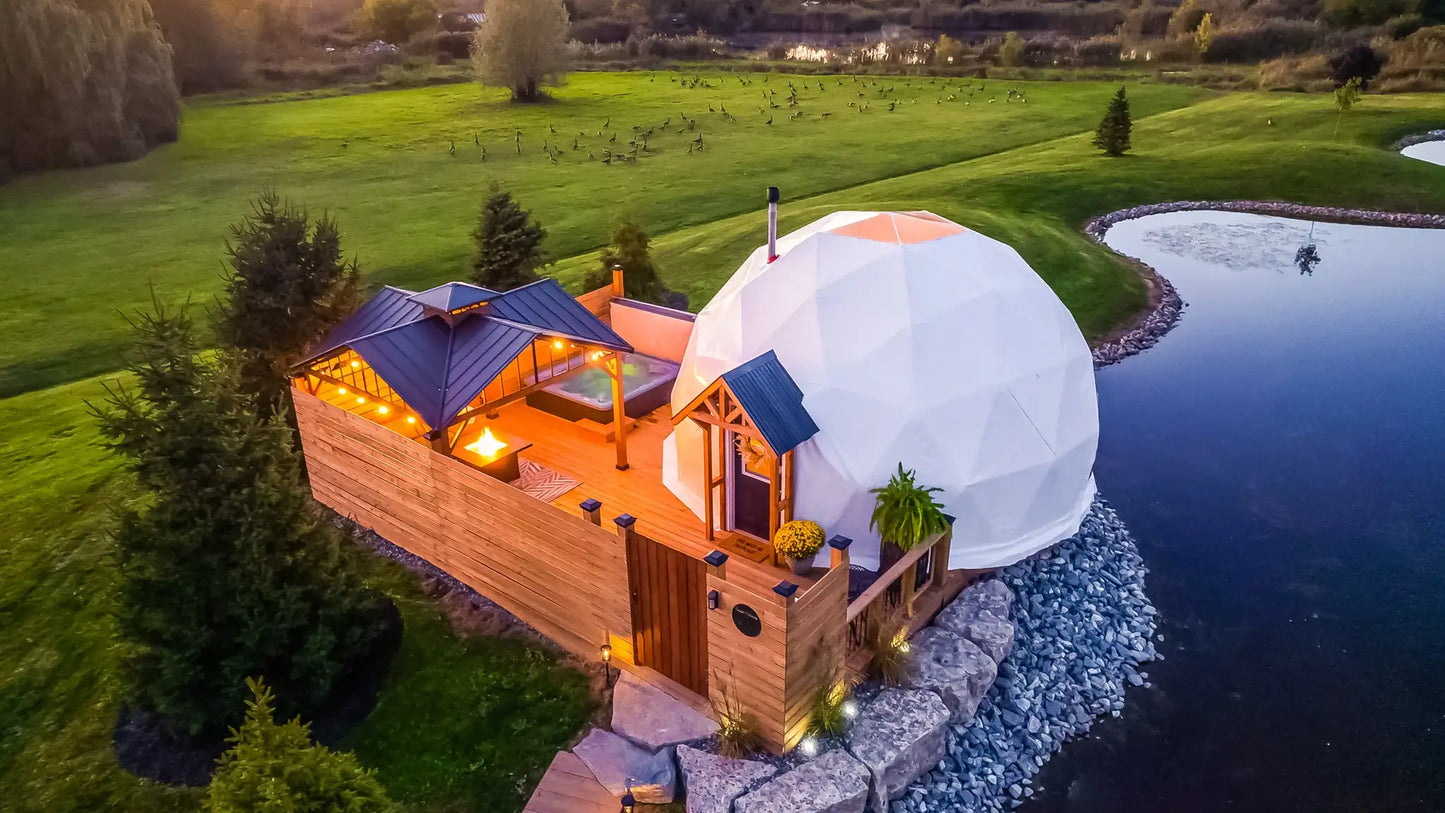 Trade Show Tent 6~9m Diameter Transparent Geodesic Luxury Dome Hotel Manor Tents Hotel Forest Glamping Round Dome Tent Outdoors