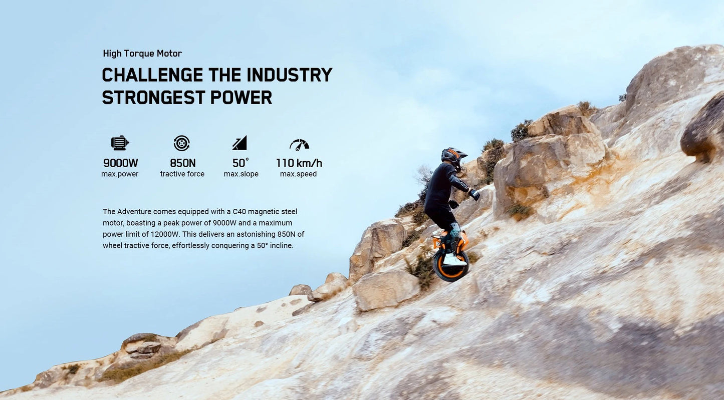 RU Stock Original INMOTION Adventure V14 Electric Unicycle 70KM/H 134V 2400Wh 50S Battey C40 9000W Motor 16inch EUC Unicycle