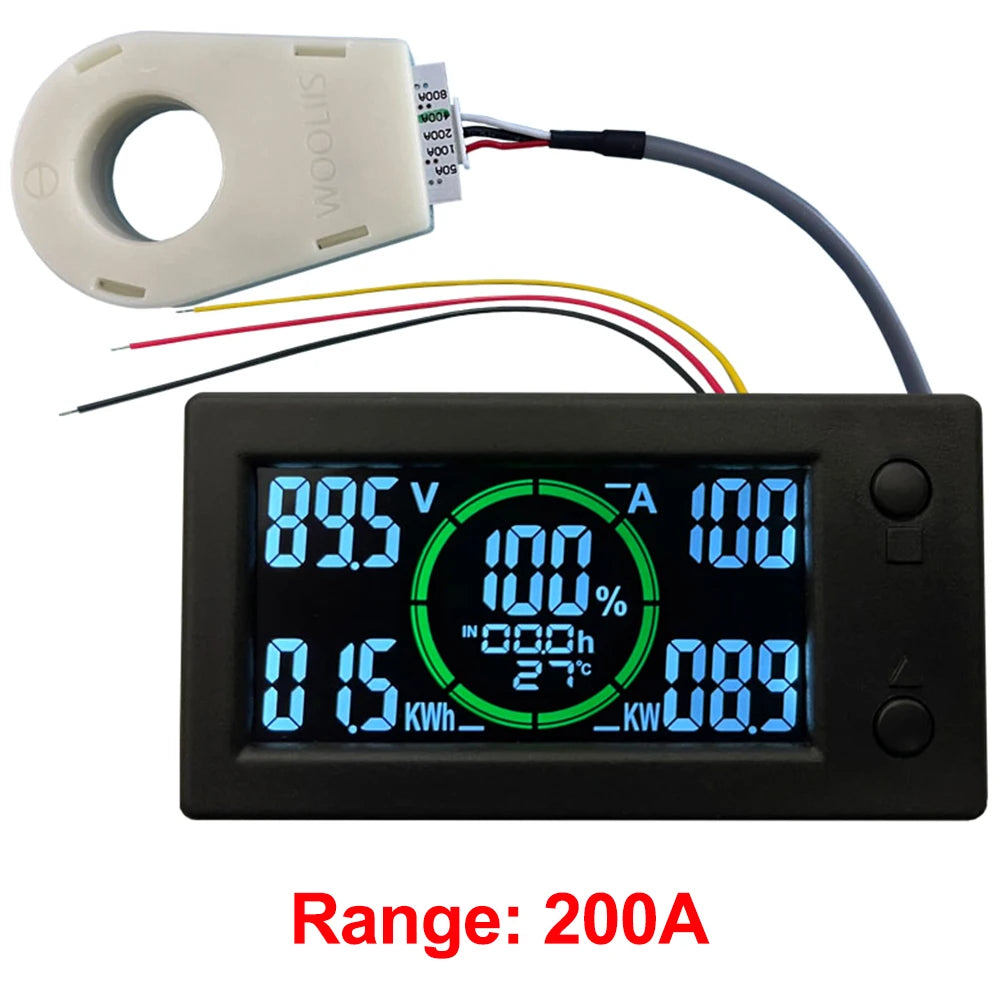 Bluetooth DC 0~300v Battery Monitor Hall Coulomb Tester Digital Voltmeter Ammeter Capacity Power Electricity AH Voltage Meter