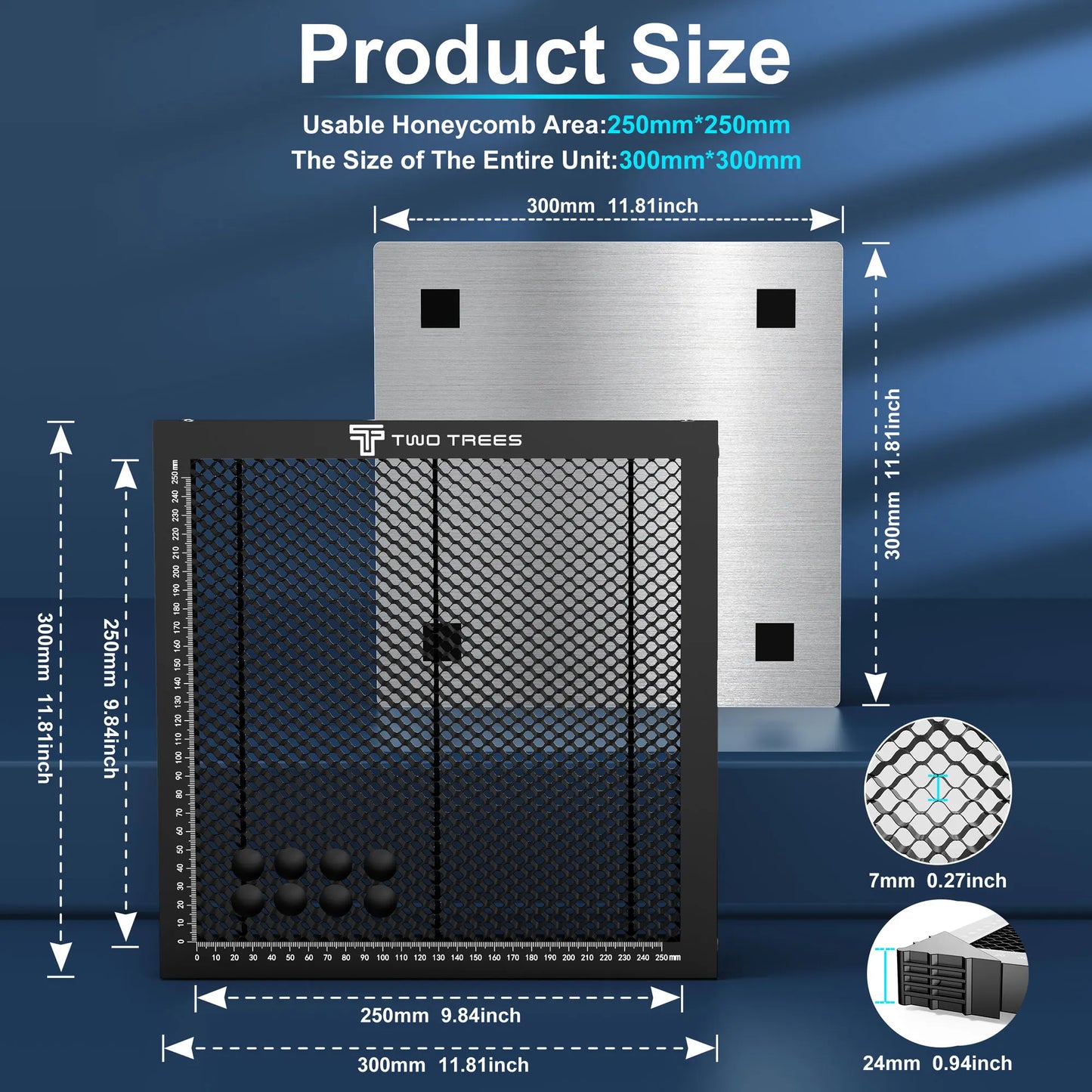 TWOTREES Laser Cutting Honeycomb Working Table for CO2 or diode Laser Engraver Cutting Machine Multiple sizes Honeycomb Panel