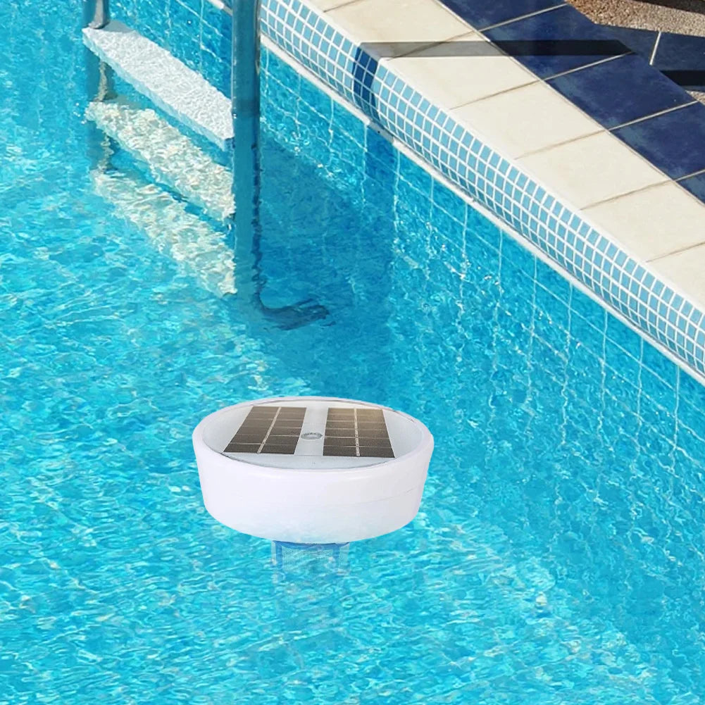 Chlorine-Free Sun Shock & Water Purifier 85% Less Chlorine Solar Copper Pool Ionizer Auto Switch RGB Night Light Up To 35000 Gal