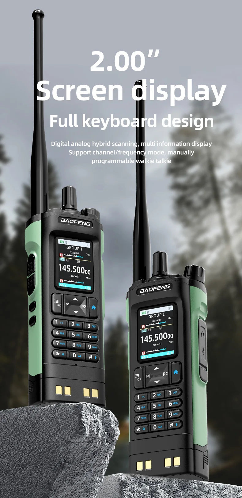 New BAOFENG DM32 Walkie Talkie DMR GPS 10W Programming Multi Band Wireless Copy Frequency Type-C DM-32UV Ham 2 Way Ra