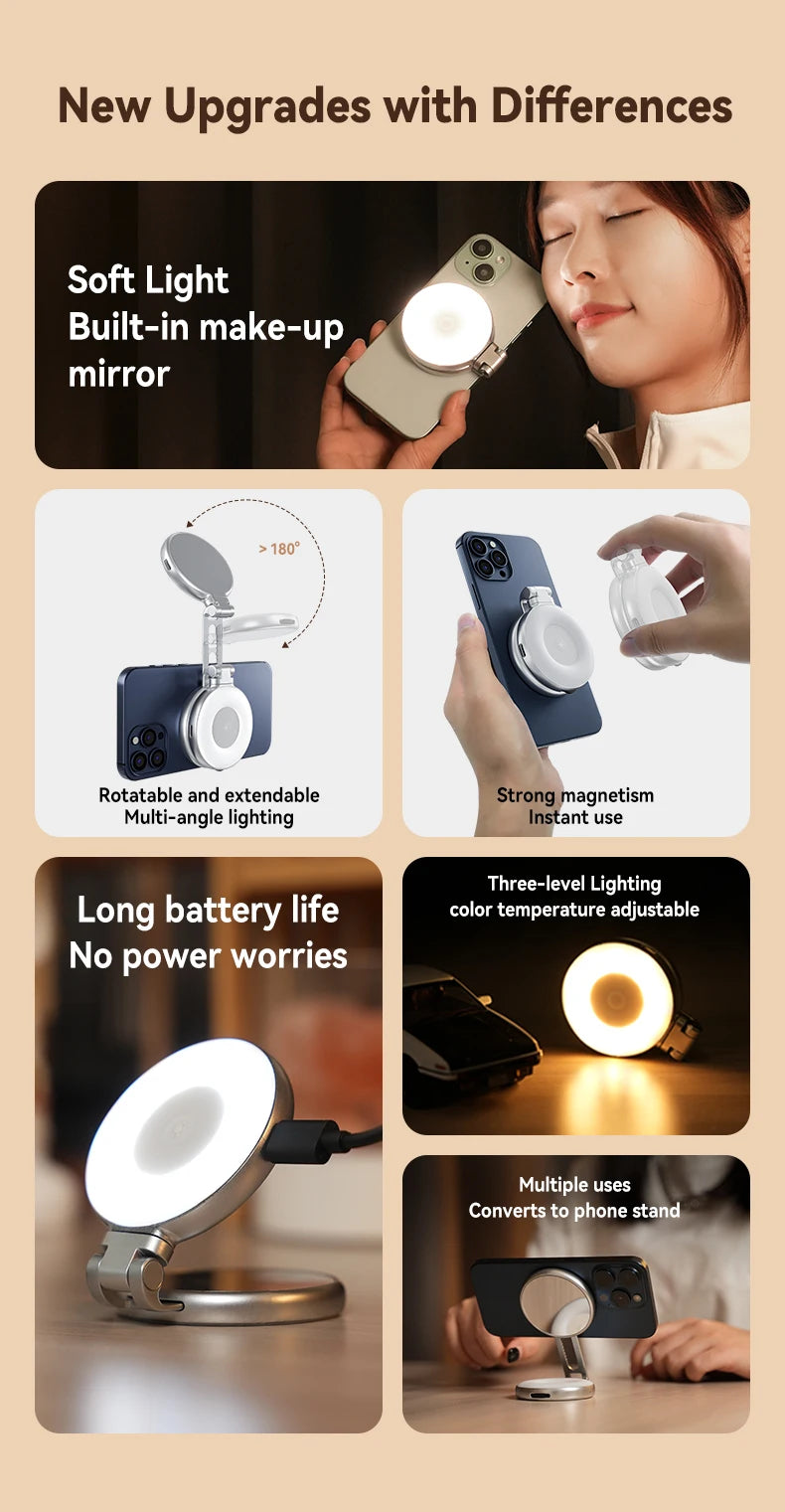 TELESIN Magnetic Phone Camera Shoot Hand Grip Universal Smart Phone Holder Shooting Aid Remote Control Handle for Iphone Andriod