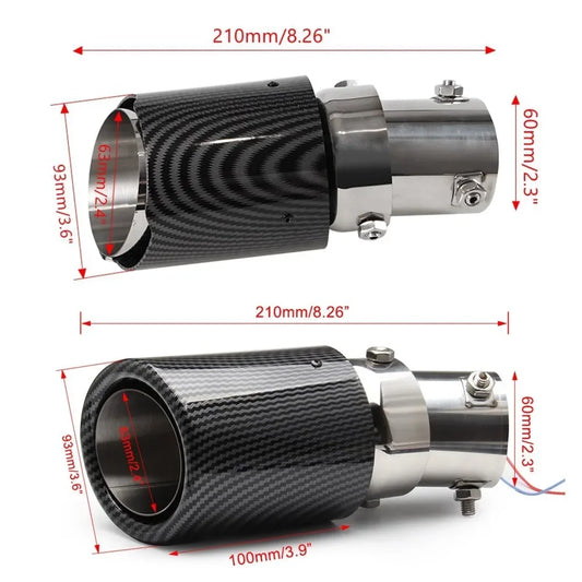 Exhaust Muffler Light Flaming Universal LED Tip Pipe Straight Car Modified Single Outlet Exhaust Pipe Tail Throat Red/Blue