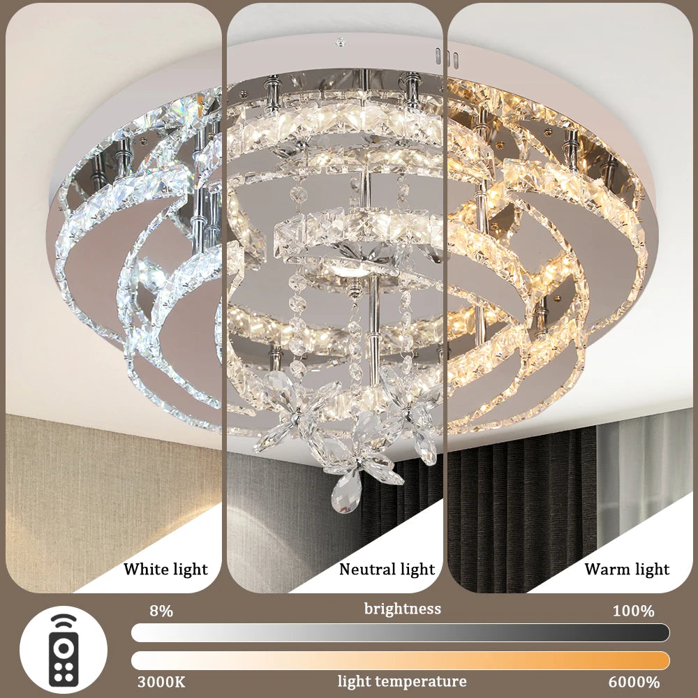 VETRULUS Luxury K9 Crystal Chandelier Modern Ceiling Lamp Led Living Dining Room Decor Pendant Light Dimmable Lustre Home