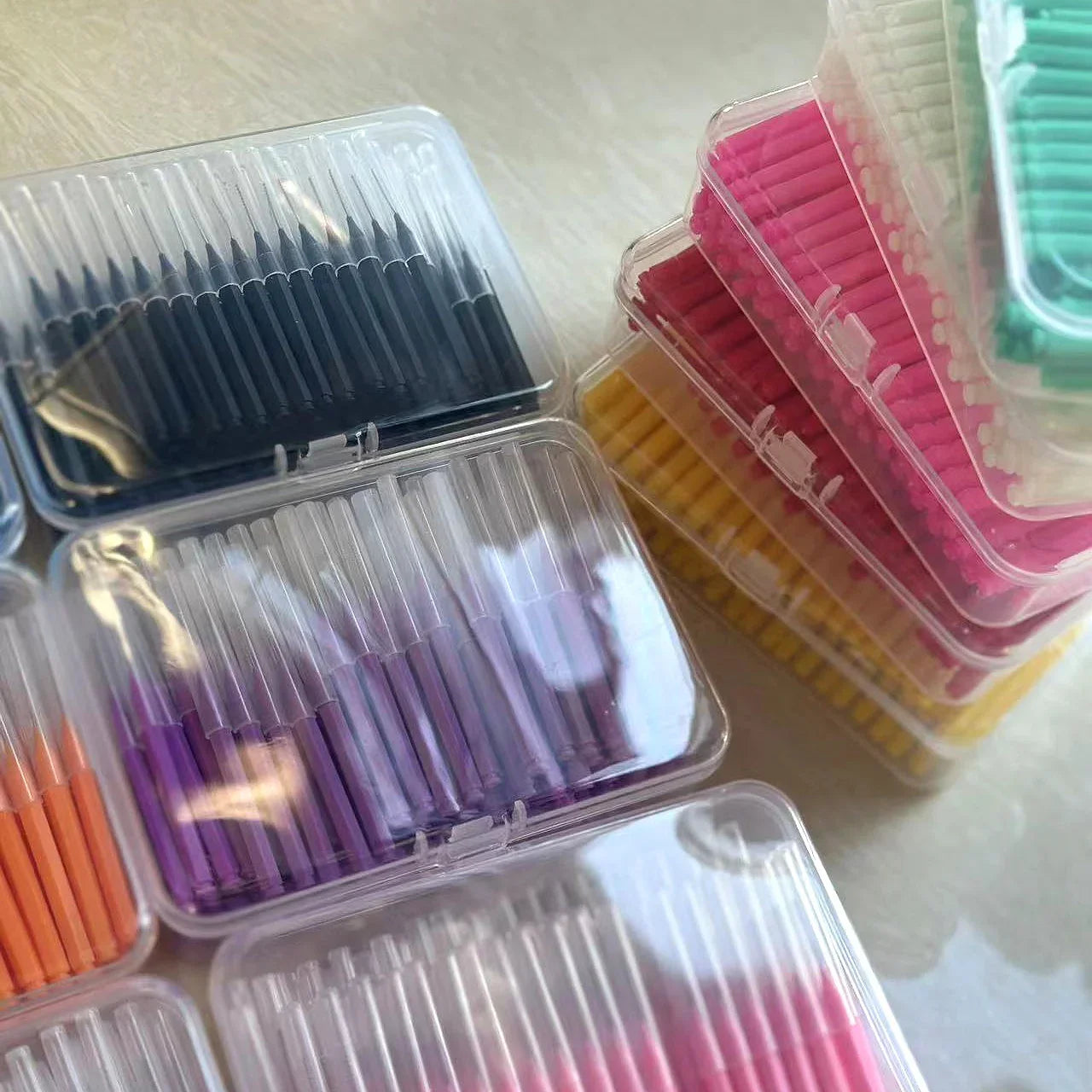 New 100Pcs/Box I-type Push Pull Interdental Brush 0.6-1.5Mm Cleaning Between Teeth Oral Care Orthodontic I Shape Tooth Floss