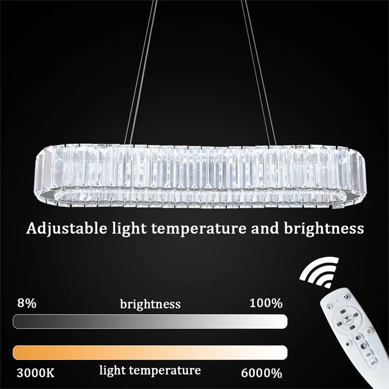 Modern Crystal Chandeliers Ring-Shaped Pendant Lights Living Room And Kitchen Decoration Led Ceiling Lamps Hanging Luminaire