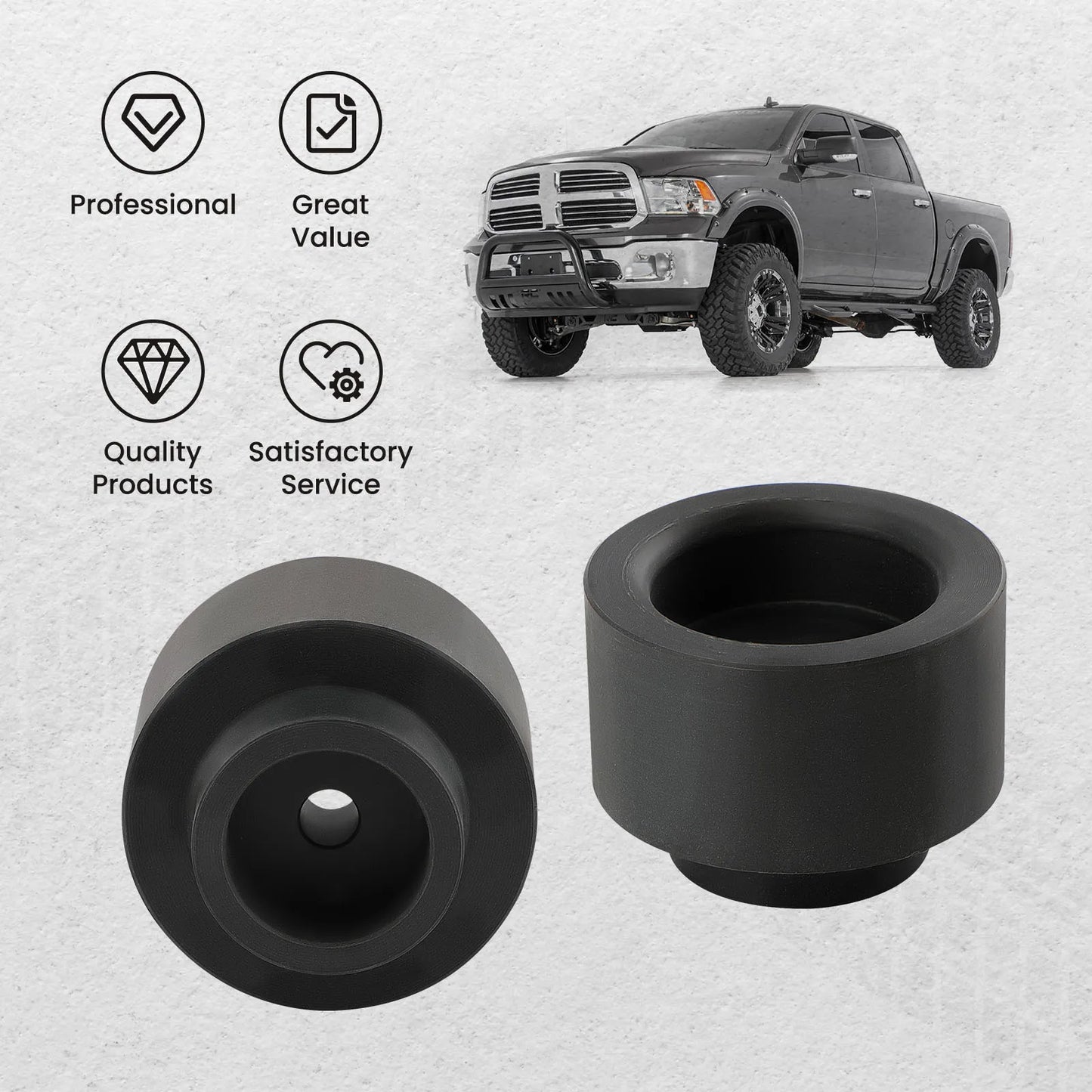 2 Pcs Spacers 2" Rear Leveling Lift Kit  for Dodge Ram 1500 2WD 4WD 2009-2023