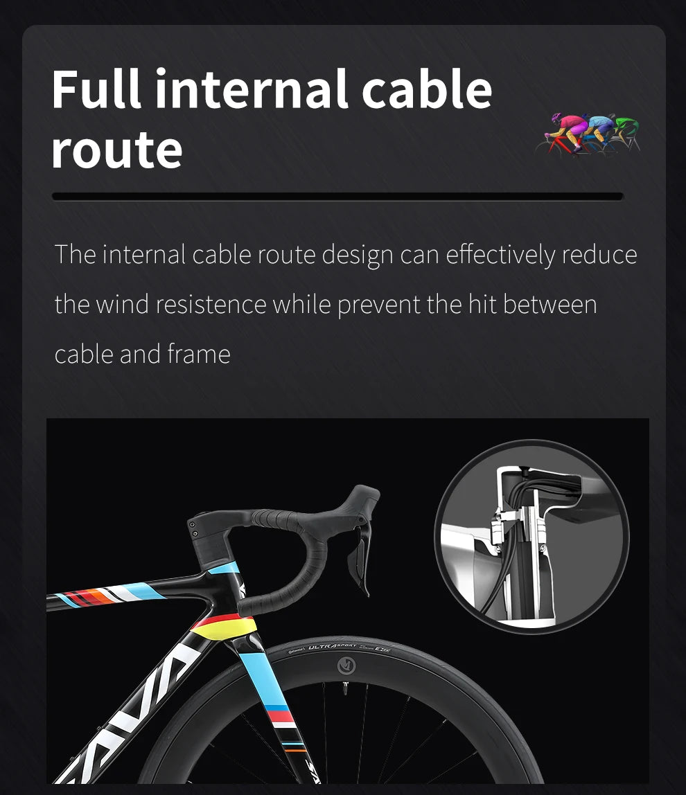 SAVA C7 Racing Team Full Carbon Fiber electronic shifting Road Bike 24-speed with SHIMAN0 7170 DI2 Kit, UCI Approved