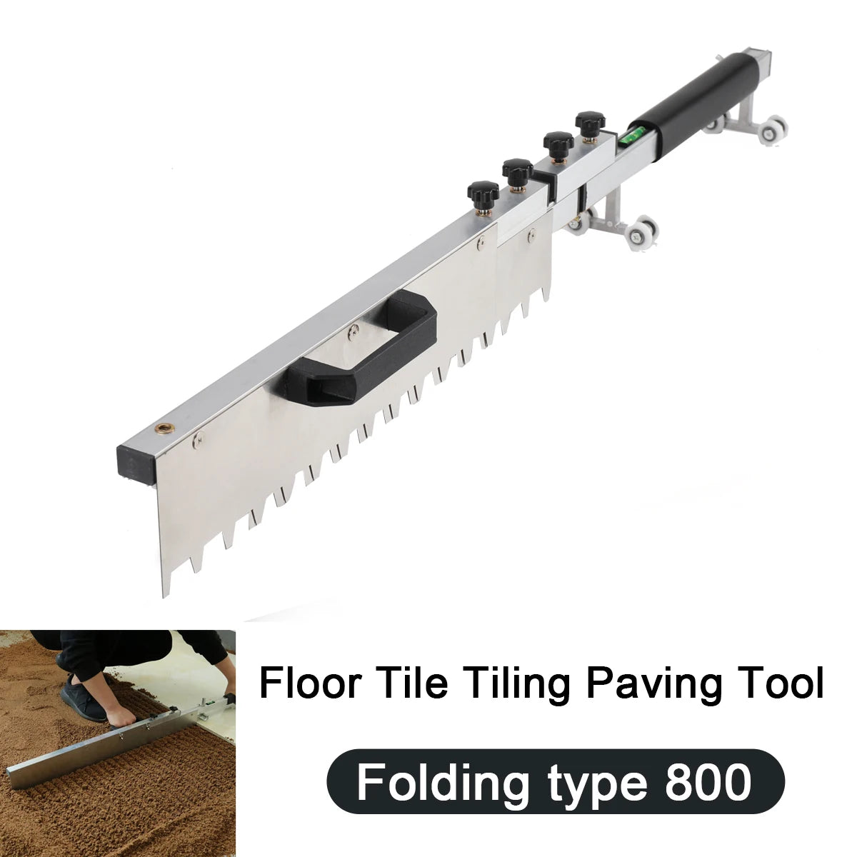 800mm Thicken Tile flat sand tools Adjustable Floor tiles flat ash Leveling Paving Tile Sand rake bricklayer Hand Tools