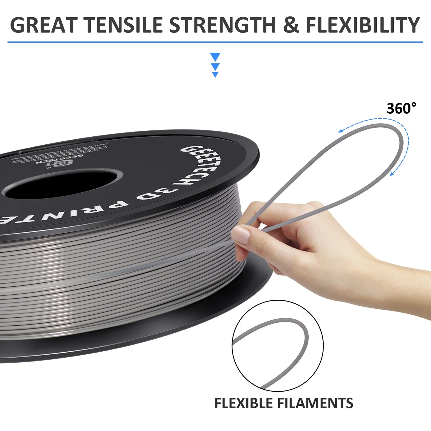 GEEETECH 10Kg In One Box Matte/PETG/Silk PLA/TPU/ABS 3D PLA Filament 1.75mm Spool Wire For 3D Printer Material,Safety