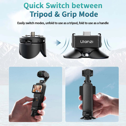 Ulanzi PK-08 PK-11 Osmo Pocket 3 Type-C Full-function Data Port Mini Tripod Kit Arri Locating Base for DJI Vlog Video Accessory