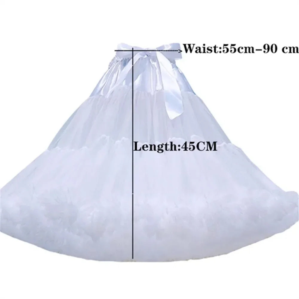 Women Flower Style Lolita Petticoats Crinoline Inner Bustle Cosplay Tutu Puffy Cancan Skirt Under Wedding Dresses 2031