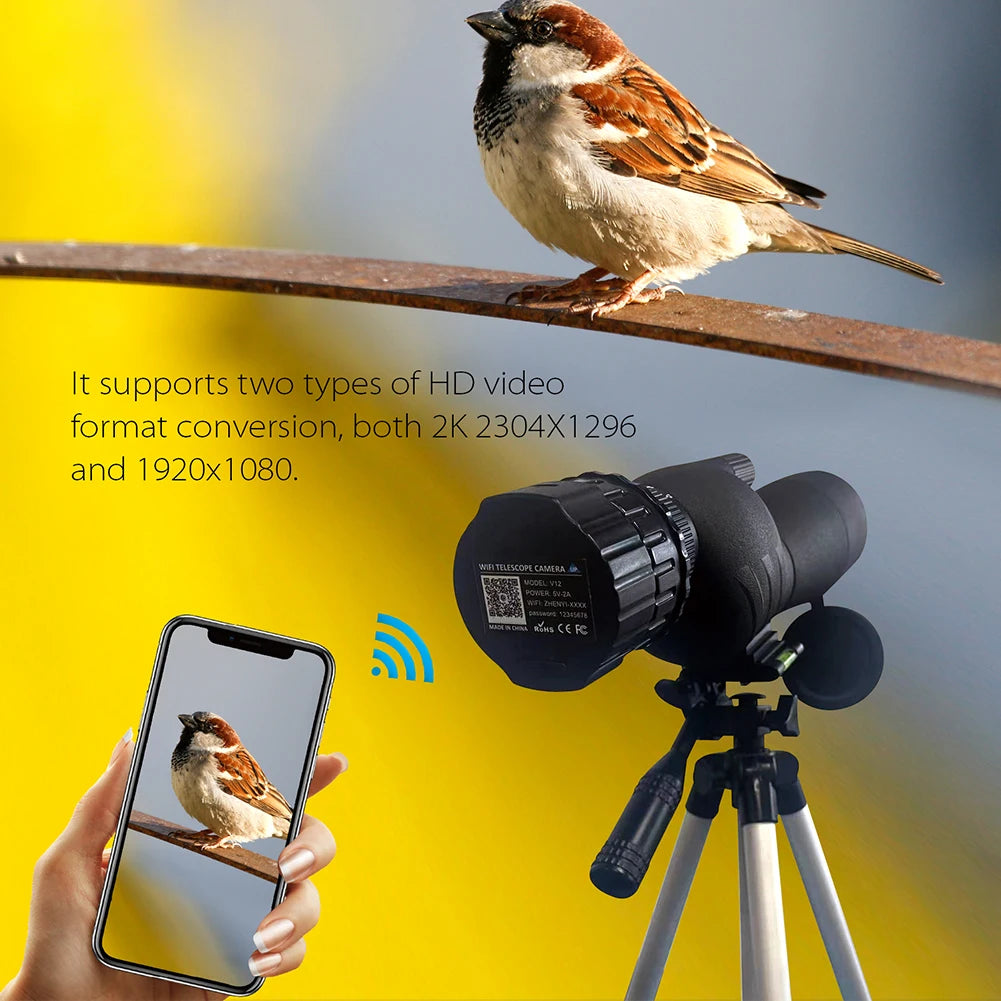 4 Million Pixel HD WiFi Electronic Eyepieces for 25mm-50mm Scopes WiFi Telescope Eyepiece Camera Portable Spotting Scope Camera
