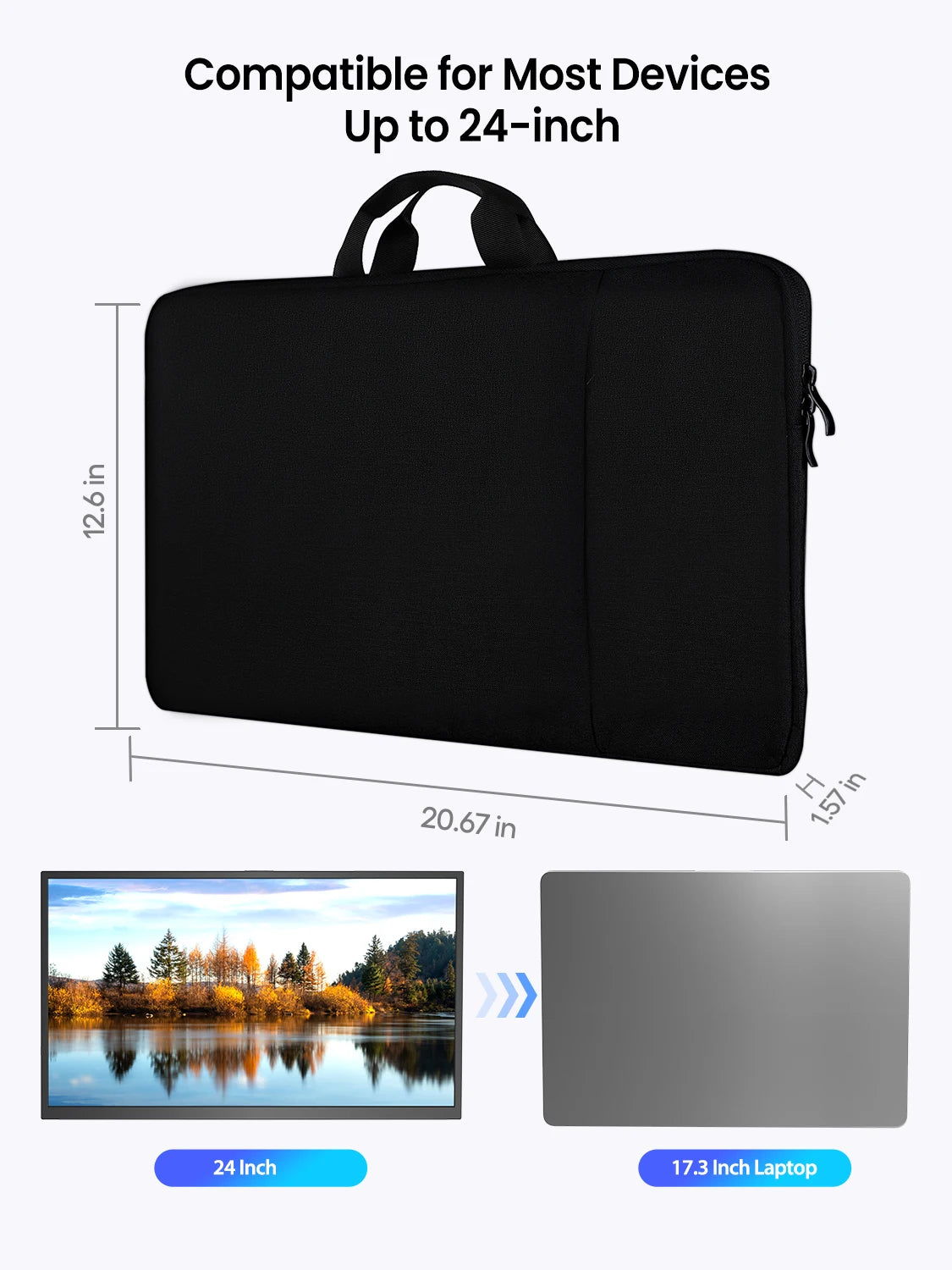 UPERFECT 24 inch Laptop Sleeve Monitor Carrying Case Compatible with iMac All in One Monitor LCD Screens Desktop Computer Travel