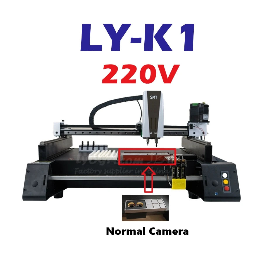 K1 PRO Automatic SMT Pick Place Machine Chip Mounter LED SMD Dual Heads Triple Vision Camera System High Speed Nozzles