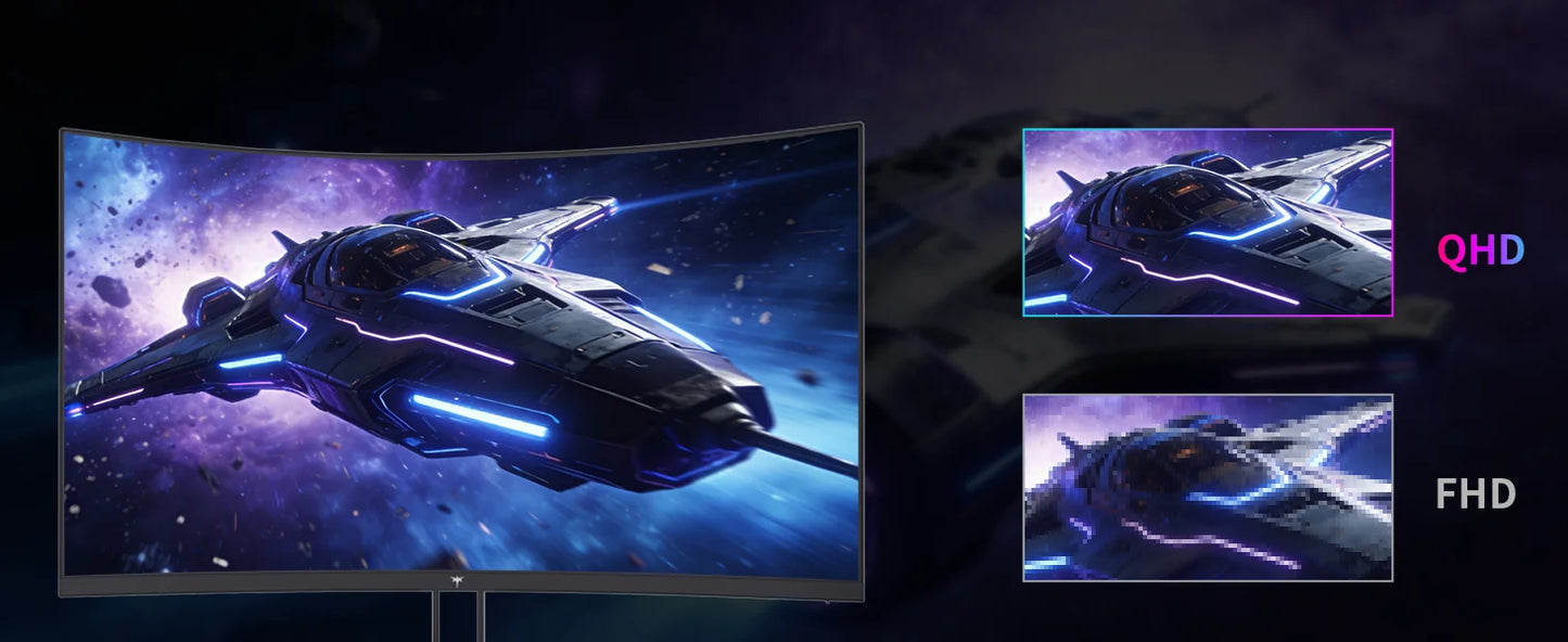 KTC H27S5C 27" Curved Gaming Monitor, 1440P QHD 144Hz 120Hz Monitor 1500R HVA Panel, HDR400, Adaptive Sync, 400nits
