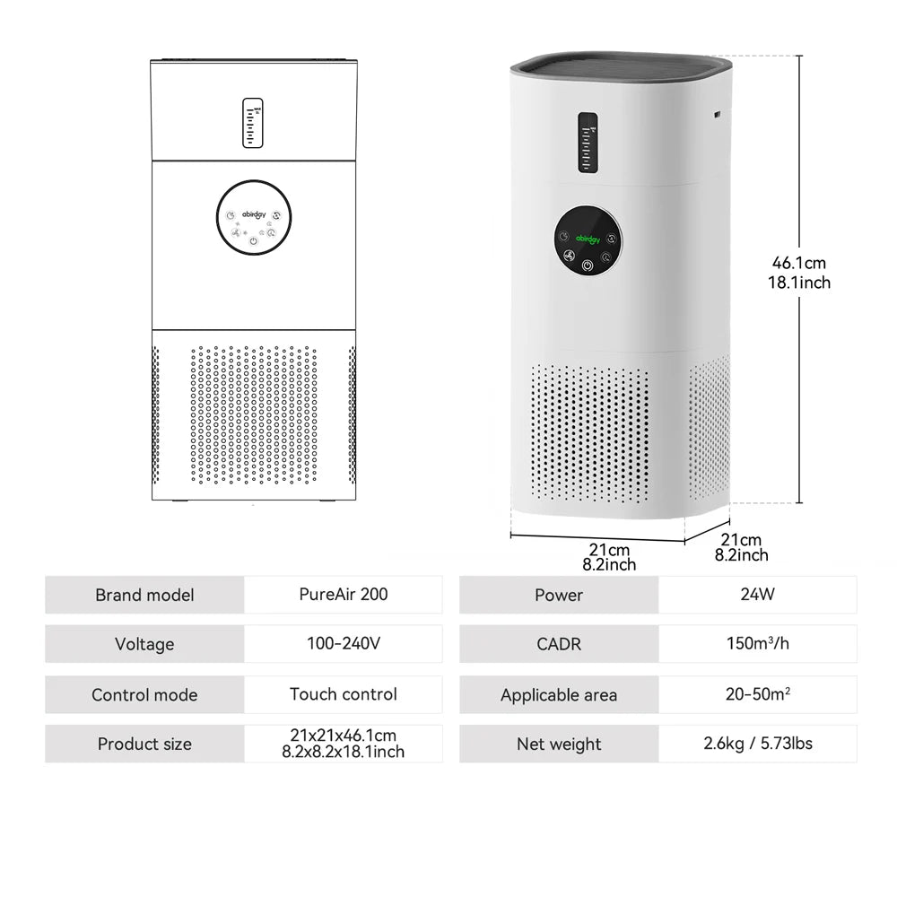 Air Purifier with Humidifier Combo for Home Allergies and Pets Hair, Smokers in Bedroom, H13 True HEPA Filter，2-in-1