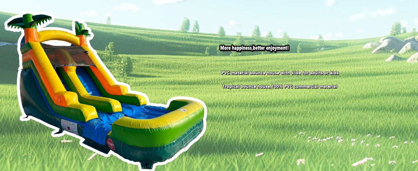 Inflatable Commercial Water Slide Bounce House for Kids or Adults,High Slide with Shallow Pool,Backyard,Outdoor 20' x 9.4'x 13’