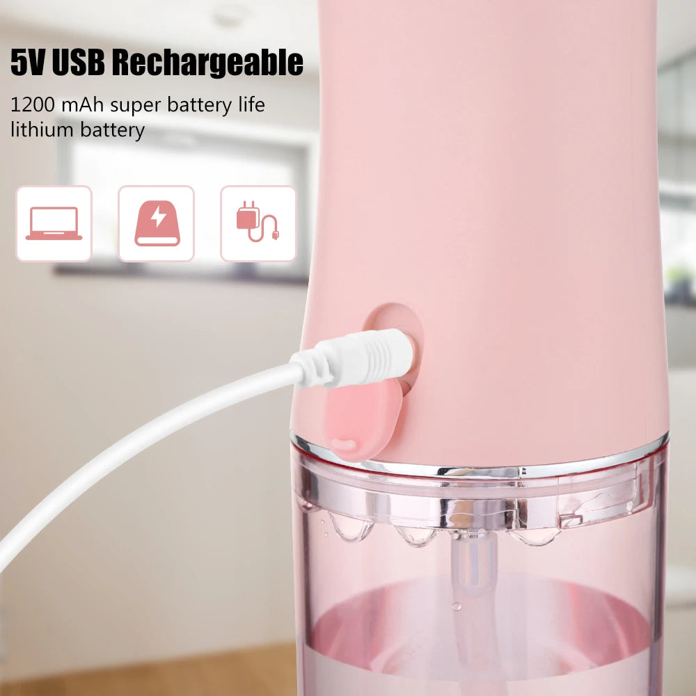 Oral Irrigator Portable Dental Water Flosser USB Rechargeable Water Jet Floss Tooth Pick 4 Jet Tip 220ml 3 Modes Teeth Cleaner ﻿