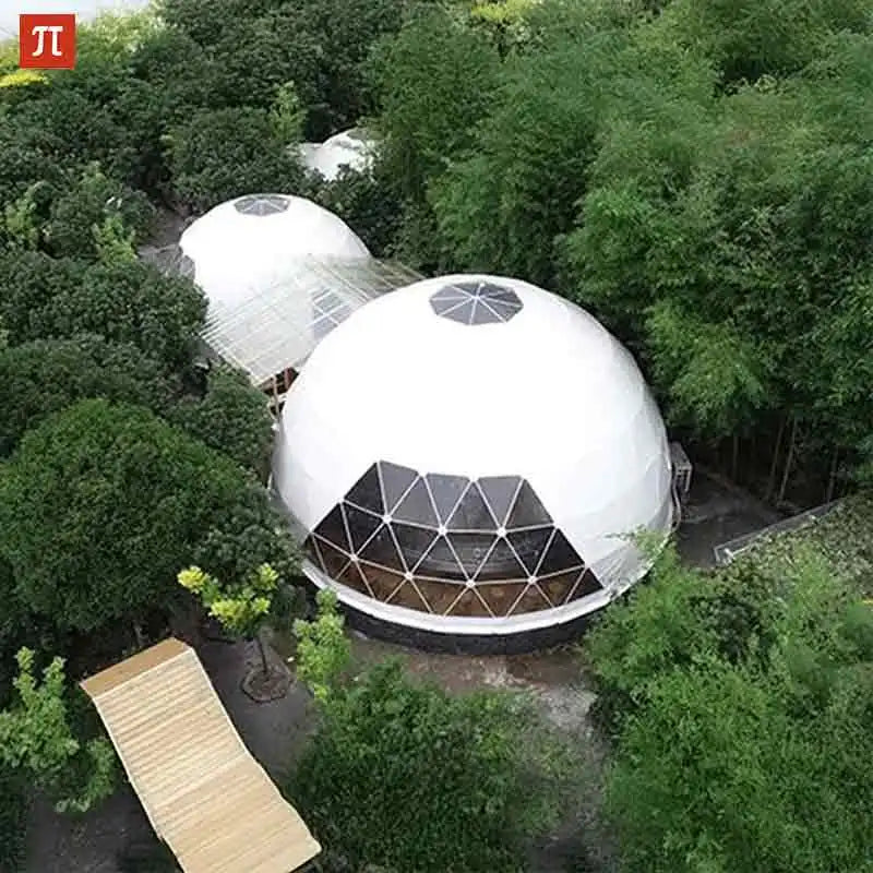 6M 7M Luxury Waterproof Geodesic Dome PVC Spherical Tent Hotel Resort for Glamping Outdoor Luxury Glamping Dome with Bathroom