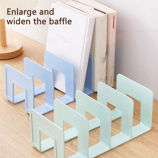 Desktop File Storage Rack Macaron Colored Plastic Folder School Company Office Vertical Book Notebook Holder Organizer Supplies