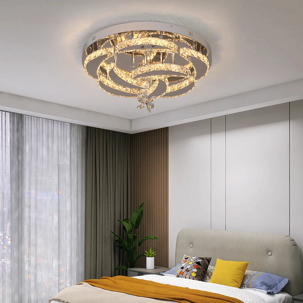 VETRULUS Luxury K9 Crystal Chandelier Modern Ceiling Lamp Led Living Dining Room Decor Pendant Light Dimmable Lustre Home