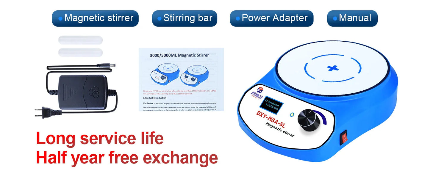 DXY 3000ml 5000ml Mini Magnetic Stirrer Digital Display Liquid Mixer Vortex Equipment With two Stir Bar