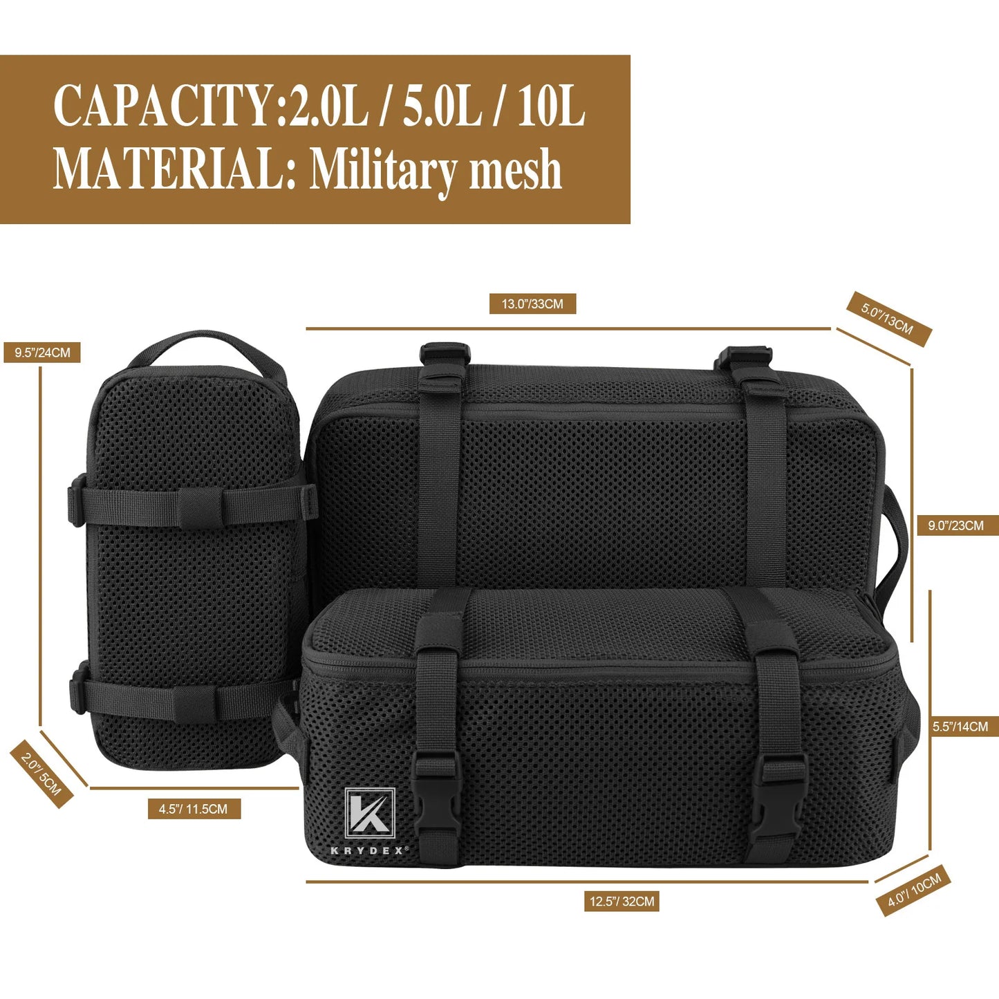 KRYDEX Tactical Modular Pouch Set Outdoor Backpack Organizer Travel Suitcase Packing Cubes Hunting Gear