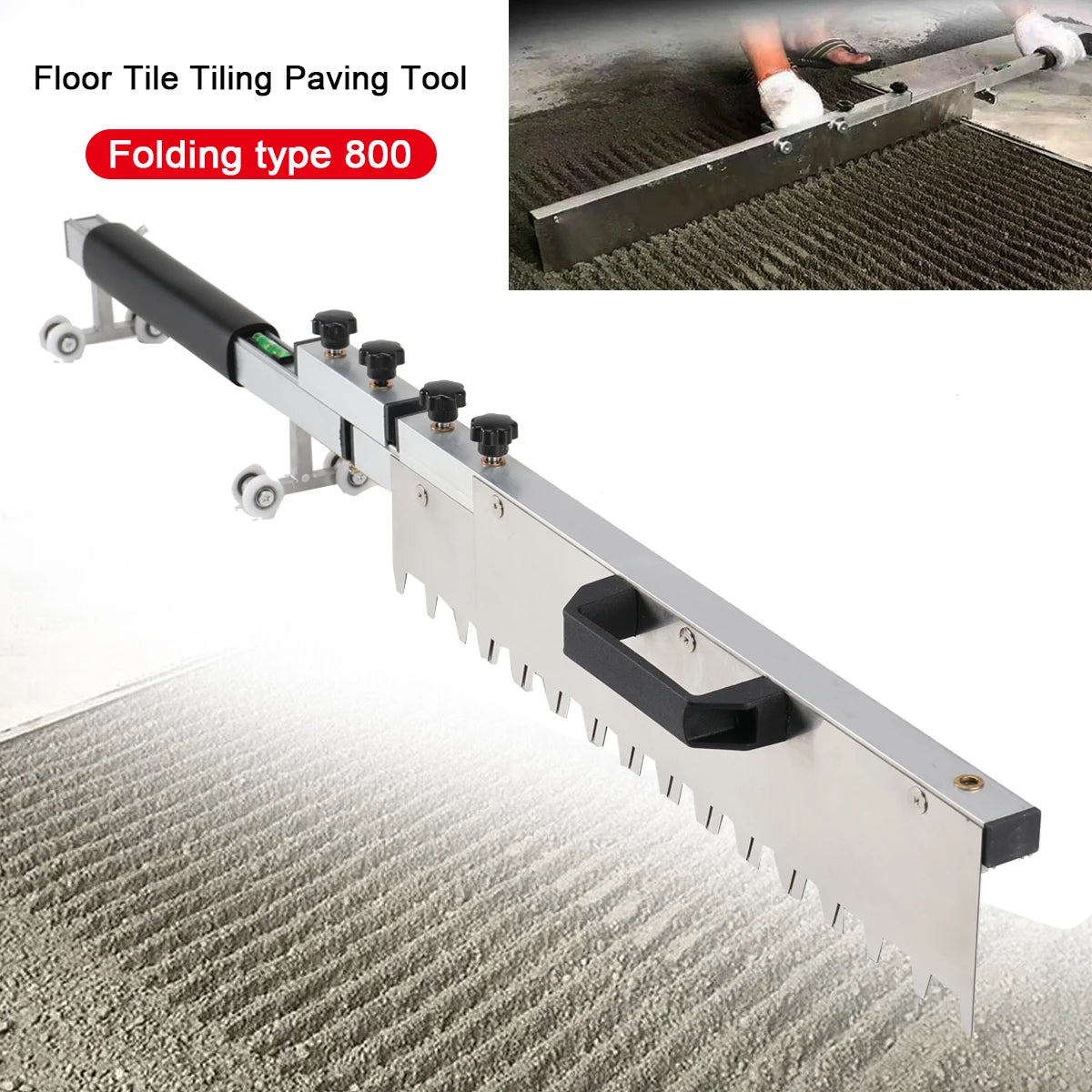 800mm Thicken Tile flat sand tools Adjustable Floor tiles flat ash Leveling Paving Tile Sand rake bricklayer Hand Tools