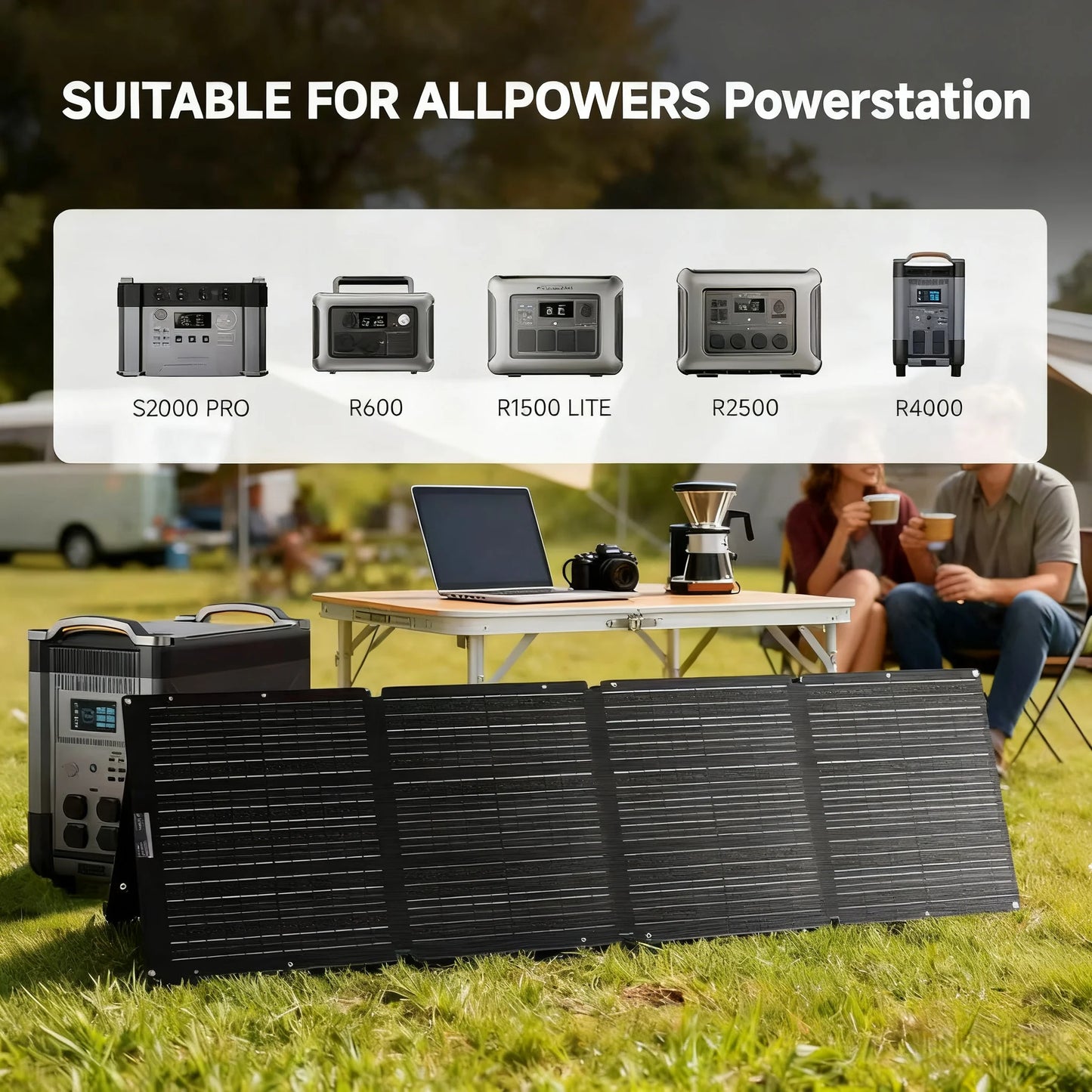 ALLPOWERS Foldable Solar Cell Solar Charger 60W 100W 200W Portable Solar Panel for Powerstation Boat Roof Garden Camping