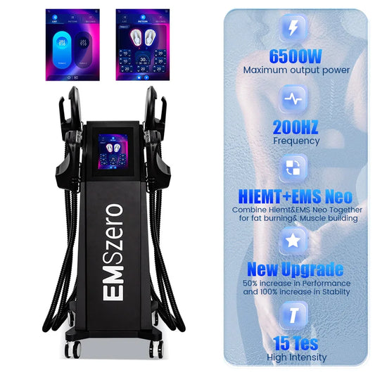 Professional EMSzero RF Machine 2024 EMSzero Body Sculpting Machine 4 Handle Fat Burning EMS Slimming Muscle Stimulator 15 Tes