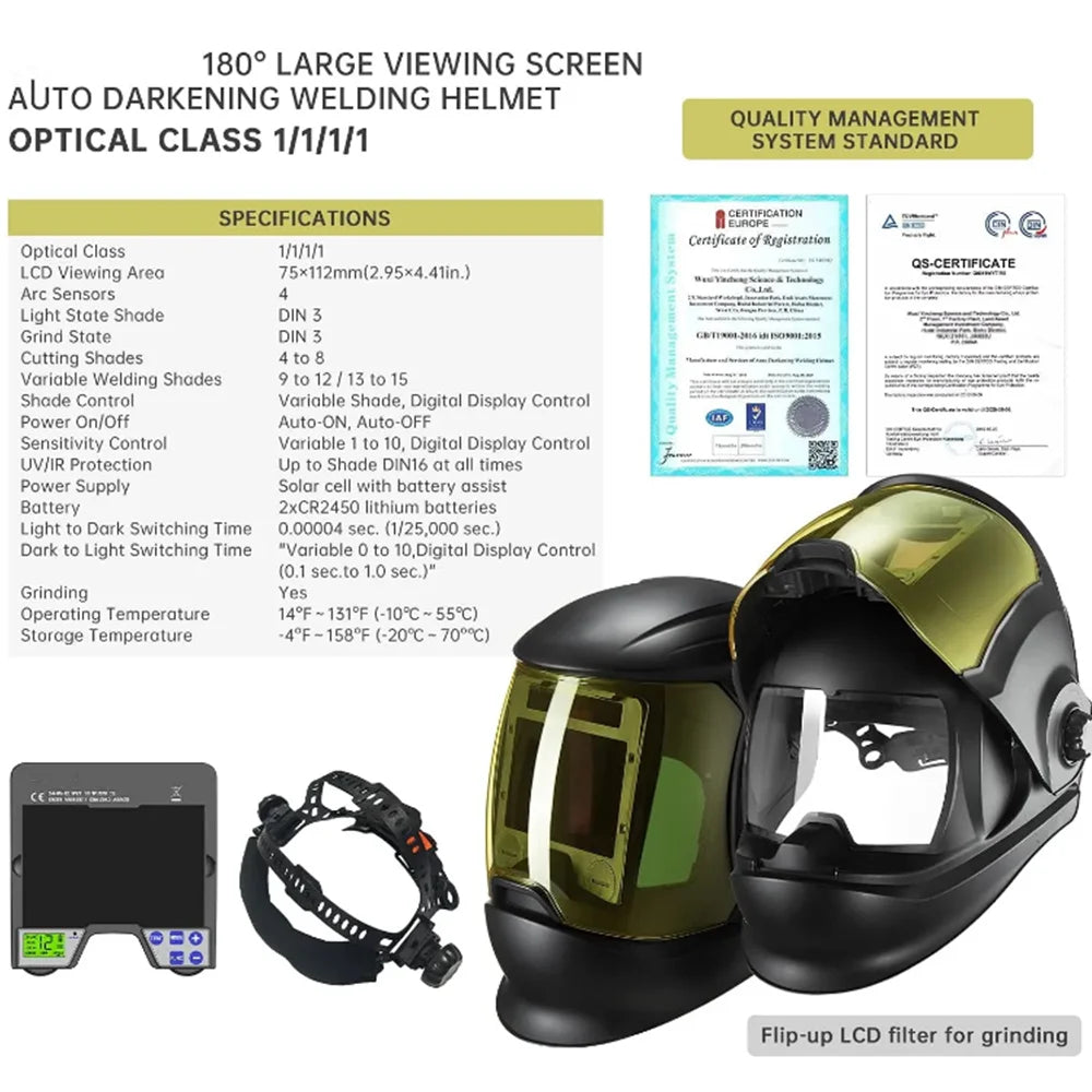 SAFEUP CE 1/1/1/1 Professional Welding Helmet Powered Air Purifying True Color Auto Darkening Welding Masks Dust Removal